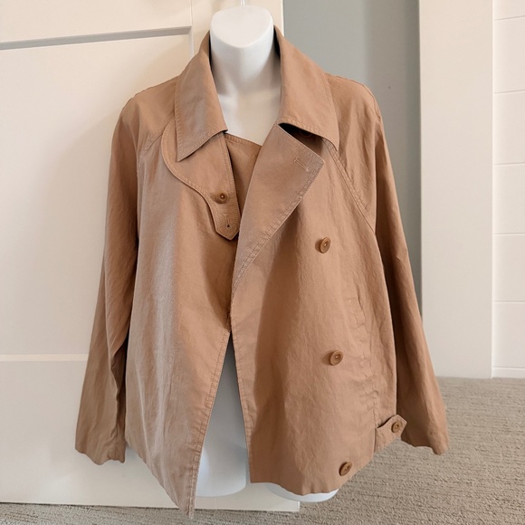 COS Chic Crop Trench in 100% Linen Sz US 2 S/M NEW - Picture 3 of 9